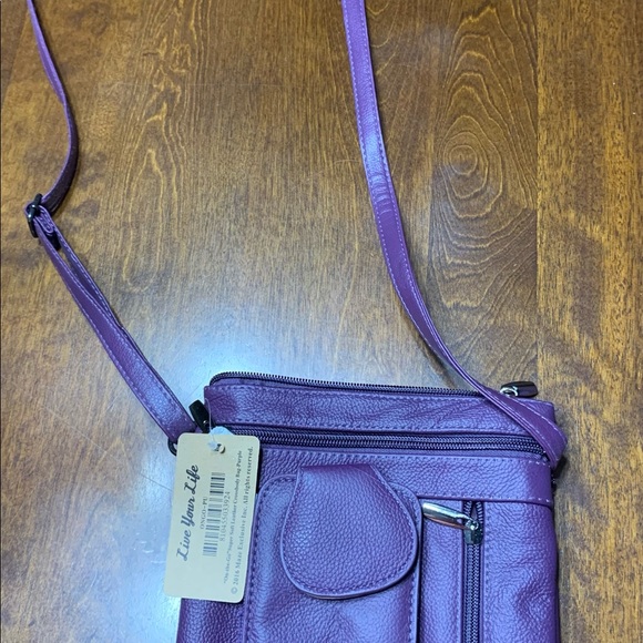 NWT Maze Exclusive Leather Crossbody Purse - Purple - Picture 2 of 3